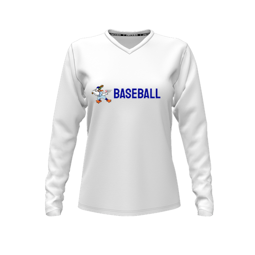 [FTLVPTWH-FYXS-LOGO3] Decker Performance T-Shirt (Female Youth XS, White, V Neck, Logo 3, Long Sleeve)