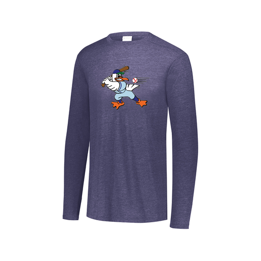 [3075.U22.XS-LOGO2] Decker Men's Tri-Blend T-Shirt - Long Sleeve (Adult XS, Navy, Logo 2)