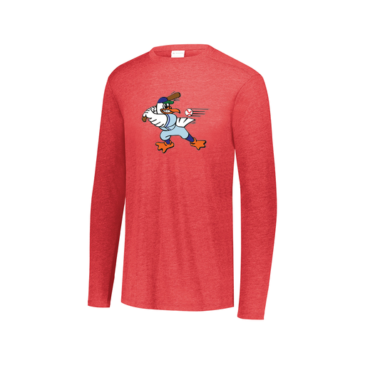 [FTLCUBRD-AXS-LOGO2] Decker Men's Tri-Blend T-Shirt - Long Sleeve (Adult XS, Red, Logo 2)