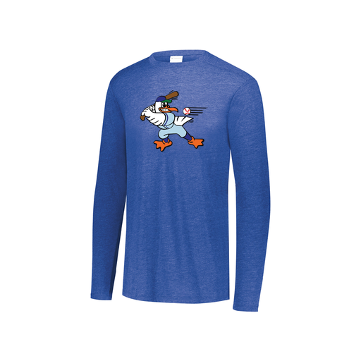 [FTLCUBRY-YS-LOGO2] Decker Youth Tri-Blend T-Shirt - Long Sleeve (Youth S, Royal, Logo 2)