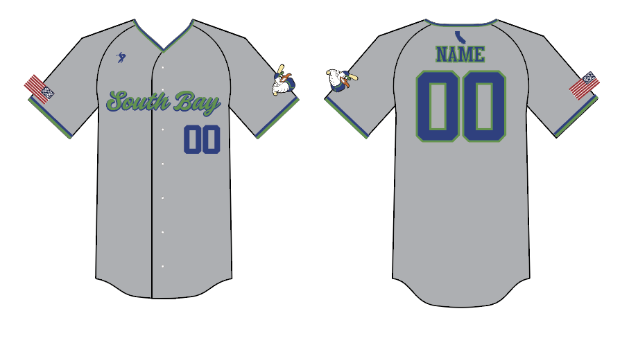 South Bay Seagulls - Grey Full Button Jersey